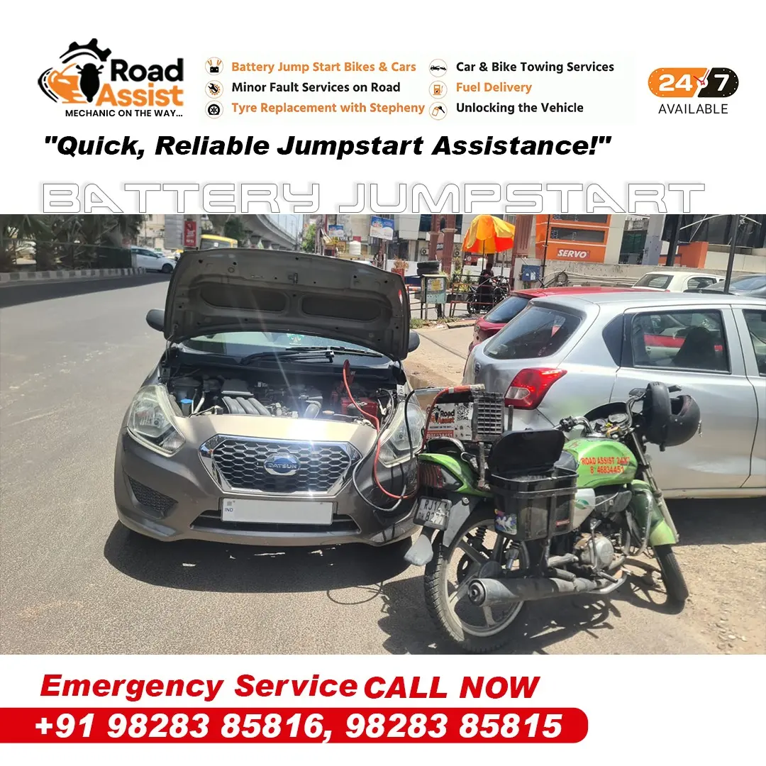 Battery jumpstart roadside assistance in Jaipur